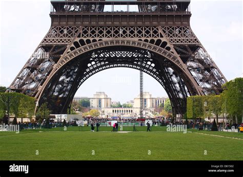 Eiffel Tower Base In Paris France Stock Photo Alamy