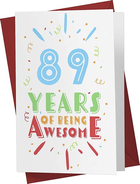 karto 89th birthday card for him her 89th anniversary card for dad mom 89 years