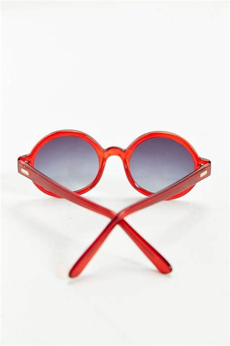 Lyst Urban Outfitters Translucent Round Sunglasses In Red For Men