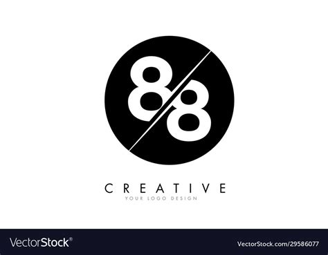88 8 Number Logo Design With A Creative Cut Vector Image