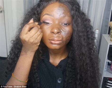 Youtube Video Shows Burn Victim Cover Just Half Her Face With Make Up Daily Mail Online