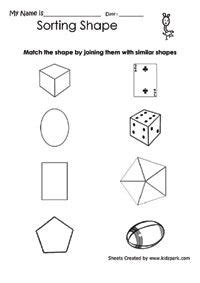 This activity worksheets will improve kids learning and thinking skills. Geometric Shapes Sorting Worksheet For Class 1,Math Shapes ...