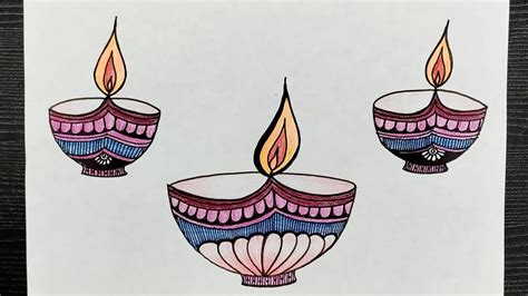 Diwali Drawing Diwali Diya Poster Drawing Hello Beautiful Drawings