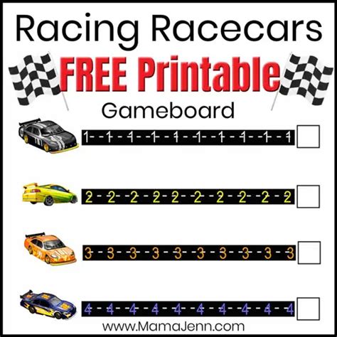 Racing Racecars Printable Game