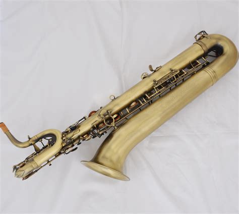 Professional Antique Baritone Saxophone Eb Bari Sax Low A 2 Necks With