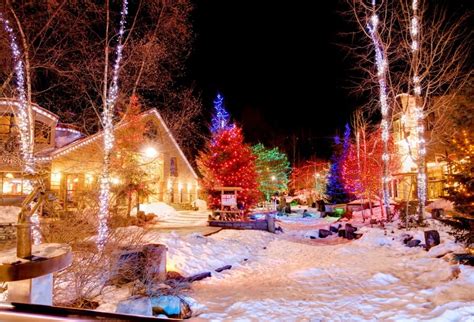 Christmas Photography Backdrops Village Of Christmas Night Snow Lantern