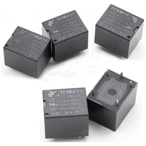 5pcs T73 Small Conversion Type Electromagnetic Relay 24v 5 Pins 10a Jqc