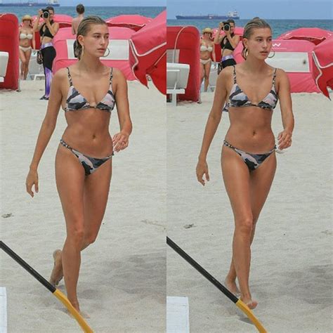 hailey baldwin showcases her endless curves in a skimpy one piece swimsuit in miami photos