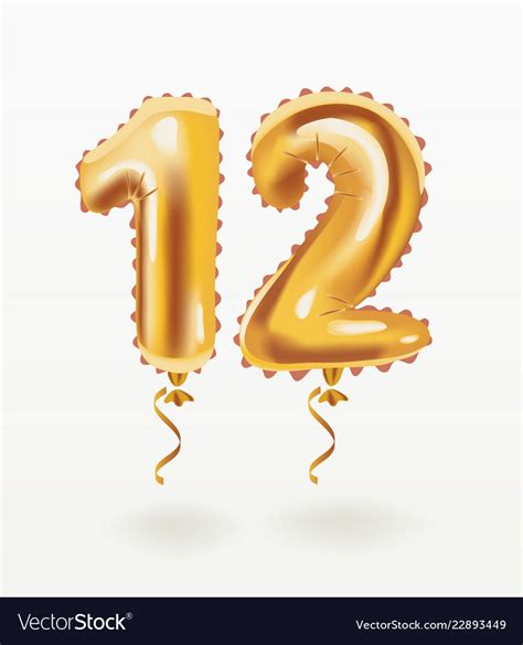 Number For Birthday Balloon Number Twelve Vector Image