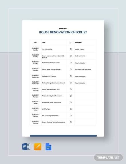 Home Renovation Excel Template ~ Ms Excel Templates
