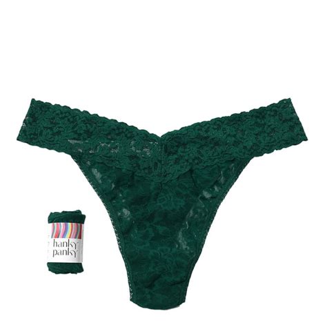 Forest Green Signature Lace Orginal Rise Thong Brandalley