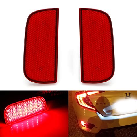 Motors For Honda Civic Red Led Rear Bumper Tail Brake Light