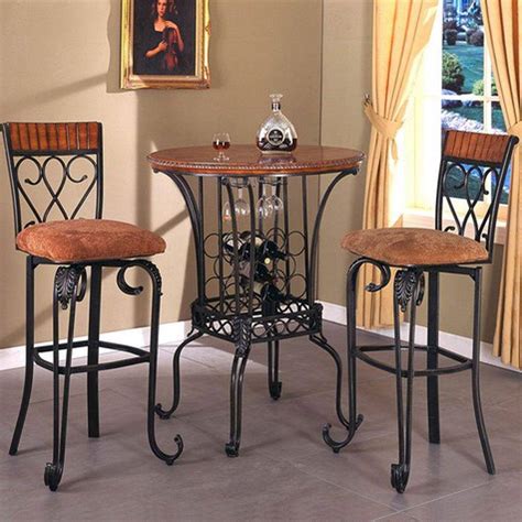 Winsome 3 piece pub table set an attractive modern pub set. Crown Mark 2980 Alyssa Traditional Round Table Metal Legs ...