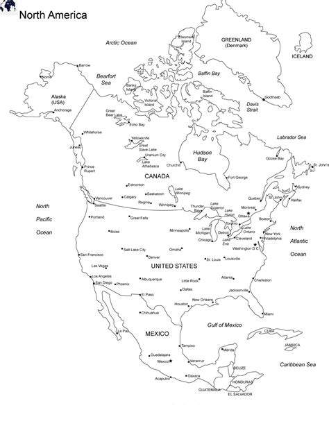North America Blank Map Blank World Map