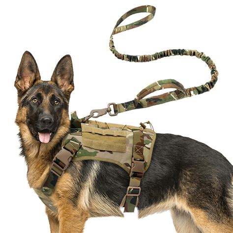 Military Tactical Dog Harness And Leash K9 Dogs Molle Training Vest