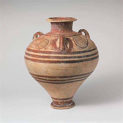 Terracotta Pithoid Jar Period Late Helladic Iiia2 Late Date Ca 1325