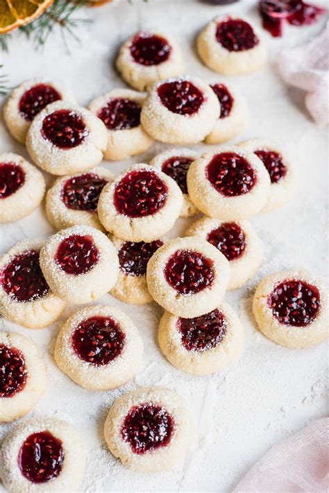 Raspberry Almond Holiday Thumbprint Cookies Gastrosenses Recipe