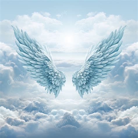 Blue Angels Wings White Clouds Memorial Background Heaven Backdrop