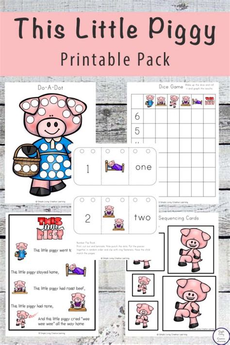 This Little Piggy Printable Pack Simple Living Creative Learning