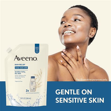 Aveeno Skin Relief Body Wash Fragrance Free Refill 36 Fl Oz