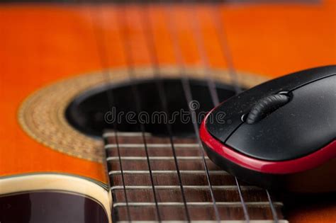 Computer Mouse And Guitar On White Background Stock Photo Image Of