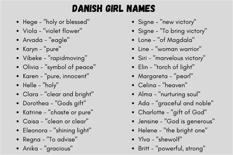250 awesome danish girl names with meanings 2024