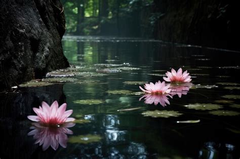 premium ai image water lily thriving in murky pond