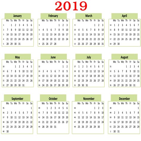 Calendario 2019 Stock De Foto Gratis Public Domain Pictures