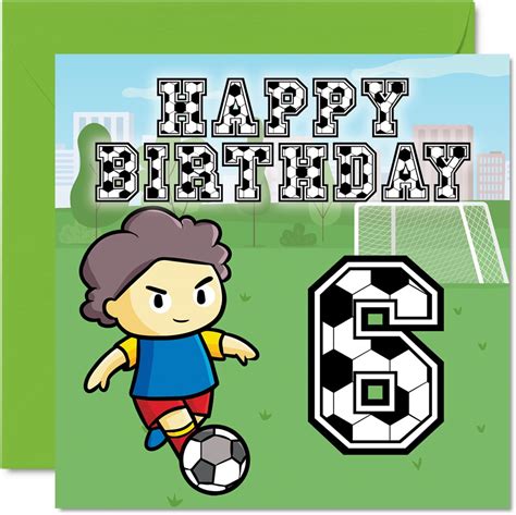 6th Birthday Card Boy Football Fan Happy Birthday Card 6 Year Old