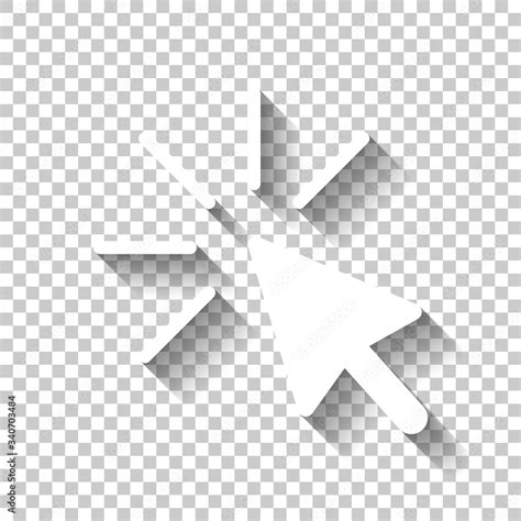 Computer Pointer Cursor Or Mouse Arrow Click White Icon With Shadow