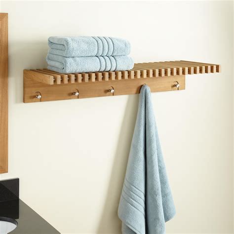 We have 30 images about bathroom. Stylish Teak Bathroom Shelves | Belezaa Decorations from ...