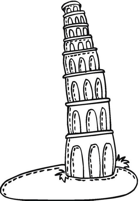 Dibujos De Torre Inclinada De Pisa 8 Para Colorear Para Colorear