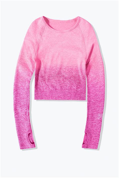 Buy Victorias Secret Pink Seamless Workout Cropped Crew Sweat Top From