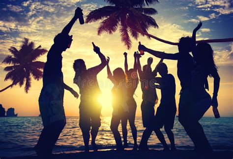 People Teenagers Summer Enjoying Beach Party Concept Stock Photo