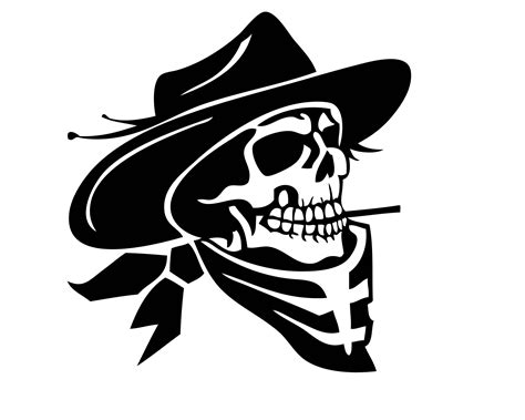 Skull With Cowboy Hat And Bandana Tattoo Capitalpartnersforeducation