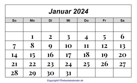 Kalender 2024 Januar Zum Ausdrucken The Beste Kalender
