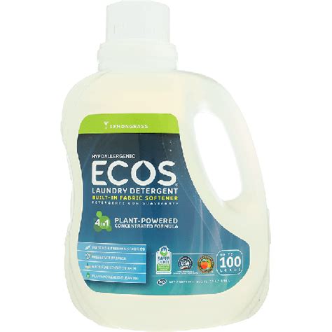 Ecos Laundry Detergent Lemongrass 100 Loads 100 Fl Oz