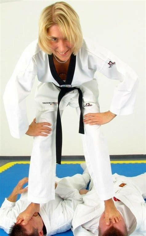Kicked In The Groin Victory Pose Mixed Wrestling Karate Girl Female