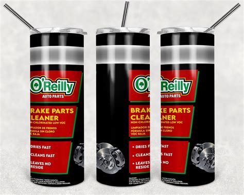 OReilly Brake Parts Cleaner Car Logo PNG, 20oz Skinny Tumbler Design