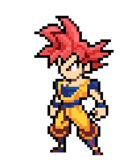 Super Saiyan God Goku Pixel Art Maker