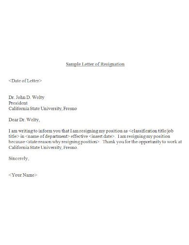 Resignation Letters 100 Examples Format Sample Examples