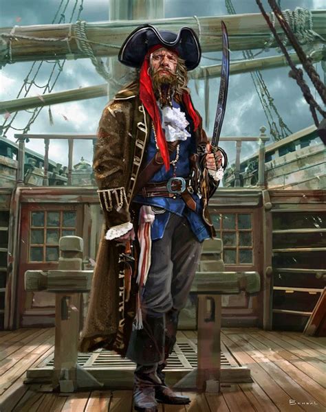 Pirate Captain By David Benzal Pirates Pirate Art Ship Artwork