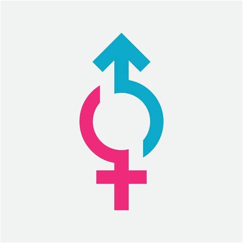 Logotipo De Símbolo De Género De Sexo E Igualdad De Hombres Y Mujeres Ilustración Vectorial