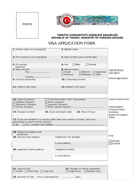 Turkish Visa Application Form Fill Out Sign Online And Download Pdf