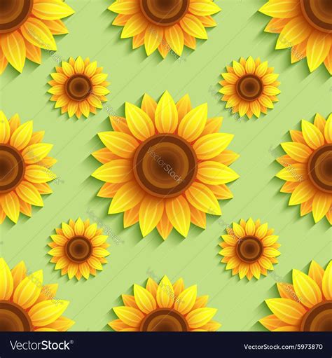 Background Seamless Pattern With Sunflowers Vector Image