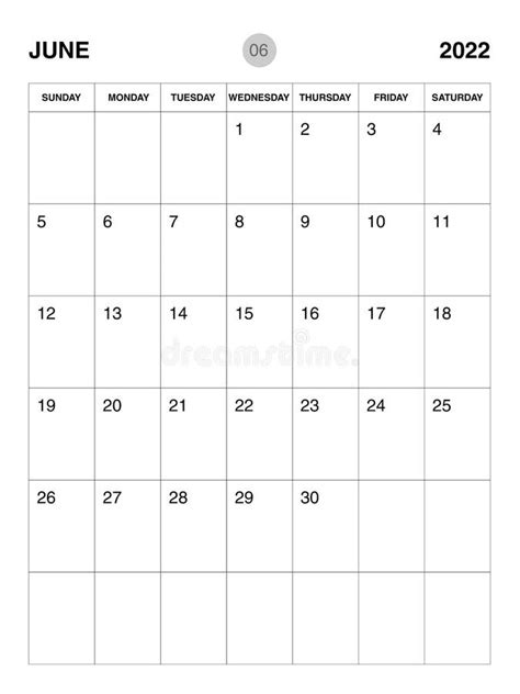 June 2022 Year Planner Template Calendar 2022 Desgin Monthly And