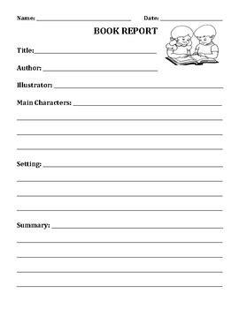 Sample outline with my life as topic handout: BOOK REPORT TEMPLATE (GRADES 1 and 2) by CHILDREN FIRST | TpT