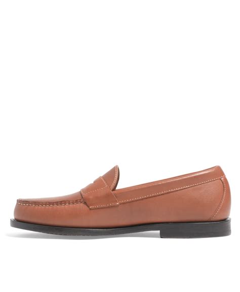 lyst brooks brothers classic penny loafers in brown for men