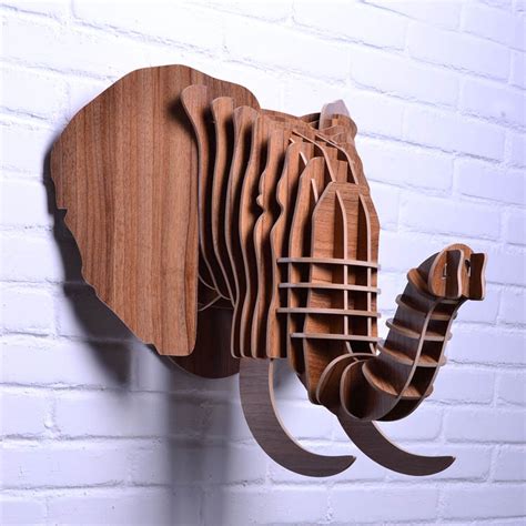 Your elephant home decor stock images are ready. Aliexpress.com : Buy DIY wooden elephant head for wall ...