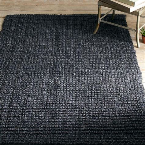 Solitaire indoor outdoor recycled pet rug (dark blue/light cream). Create Drama with Black Carpets and Rugs